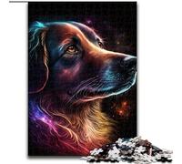 Puzzles pour Adultes 1000 pièces Golden Retriever Jigsaw Idéal pour Les Amoureux, du Nouvel an, de la Saint-Valentin (Taille : 26x38cm)