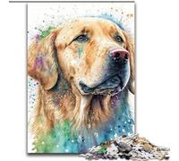 Puzzles pour Adultes 1000 pièces Golden Retriever Puzzle pour Adolescents Jeux éducatifs familiaux Décoration de la Maison Cadeau (Taille : 50x75cm)