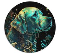 Puzzles pour Adultes 1000 pièces Golden Retriever, Puzzles pour Adultes, soirées de Jeux en Famille, décoration intérieure et entraînement cérébral, Cadeau 67,5 x 67,5 cm