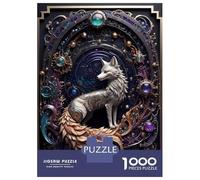 Puzzles pour Adultes 1000 Pièces Golden Silver Fox Art Deco Puzzle pour Adultes - Jeu De Réflexion - Idéal pour Se Divertir À La Maison - Cadeau d'anniversaire Ou De Noël 52x38cm/1000pcs