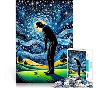 Puzzles pour Adultes 1000 pièces Golf Nuit étoilée Fabriqué en Carton Convient aux 14 Ans et Plus Défi Difficile pour soulager Le Stress Cadeau pour Les Anniversaires。Taille:38x52cm/14.96x20.47pouce