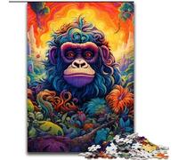 Puzzles pour Adultes 1000 pièces Gorilles colorés Puzzle Jeu de décoration DIY Stimulant pour Le Cerveau, Jouet interactif Familial (Taille : 26x38cm)