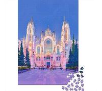 Puzzles pour Adultes 1000 Pièces Gothic Cathedral Illustration Puzzles pour Adultes - Défi Difficile - Stimulez Votre Cerveau avec Ce Jeu Unique 70x50cm/1000pcs