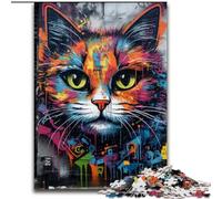Puzzles pour Adultes 1000 pièces Graffiti Art Chat Puzzles 1000 pièces pour Adultes pour l'ensemble pour Les Femmes, Cadeaux pour Les Hommes Taille 26x38cm