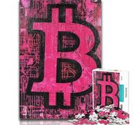 Puzzles pour Adultes 1000 pièces Graffiti Bitcoin, défi Difficile et Anti-Stress, idéal comme Cadeau pour Toute la Famille à partir de 14 Ans 38x26cm
