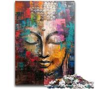 Puzzles pour Adultes 1000 pièces, Graffiti Bouddha Difficile, pour Les 14 Ans et Plus, Jeux éducatifs pour Adultes et Adolescents, Illustration, Cadeau, 26x38cm