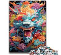 Puzzles pour Adultes 1000 pièces Graffiti coloré Dragon Volant pour 14+ Jeu de défi Unique Jeux de Famille Cadeaux d'anniversaire de Noël 50x75cm