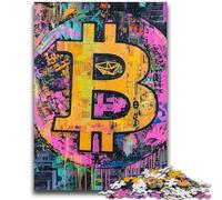 Puzzles pour Adultes 1000 pièces Graffiti Difficile Bitcoin Aide Le Cerveau à exercer Jouets addictifs pour cultiver la Patience Convient aux Couples 26x38cm