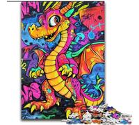 Puzzles pour Adultes 1000 pièces Graffiti Dragon Puzzle Adulte Jeu Cadeau Famille Jeu Interactif Défi Cérébral Cadeau 50X75CM
