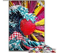 Puzzles pour Adultes 1000 pièces Graffiti Vague, Jouets éducatifs et Anti-Stress pour l'interaction Parent-Enfant (Taille 50x75cm)