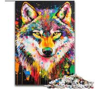 Puzzles pour Adultes 1000 pièces Graffiti Wolf, entraînez Votre Cerveau et Vos Mains Cadeaux d'anniversaire Uniques pour Les 14 Ans et Plus (Taille 50x75cm)