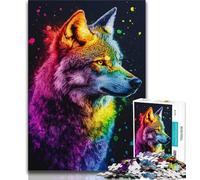 Puzzles pour Adultes 1000 pièces Graffiti Wolf, Jeu Stimulant et Jeu éducatif en Famille pour Anniversaire, Noël 75x50cm