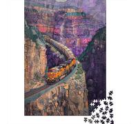 Puzzles pour Adultes 1000 Pièces Grand Canyon Train Ride Puzzles pour Adultes Jeu Manuel Défi Difficile Aidez Votre Cerveau À Faire Travailler 70x50cm/1000pcs