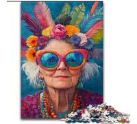 Puzzles pour Adultes 1000 pièces, Grand-mère Heureuse, Chaque pièce est Unique - Jeu Familial Stimulant pour Les 14 Ans (Taille 50x75cm)