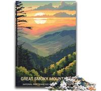 Puzzles pour Adultes 1000 pièces Great Smoky Mountains 1000 pièces pour Adolescents, Anti-Stress Staycation Kill Time Interaction Parent-Enfant (26x38cm)