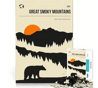Puzzles pour Adultes 1000 pièces Great Smoky Mountains Art Neat Fit Decor Jeu de logique et d'adresse,Divertissement Occasionnel,Cadeau d'anniversaire (38x52cm)