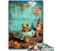 Puzzles pour Adultes 1000 pièces Grenouille conduisant Une Voiture Puzzles pour Adolescents, Anti-Stress Défi Difficile Cadeaux du Père Noël Secret (26x38cm)