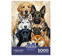 Puzzles pour Adultes 1000 Pièces Group Portrait of Various Dog Breeds Puzzles pour Adolescents : Améliorent La Mémoire, Entraînent Le Cerveau Et La Dextérité, Cadeaux Anti-Stress 70x50cm/1000pcs