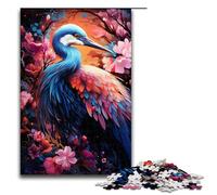 Puzzles pour Adultes 1000 pièces grues colorées psychédéliques et tranquilles en Fleurs de Cerisier décoration d'intérieur Jouets à Offrir en Cadeau pour Toute la Famille 1000 pièces (75 x 50 cm)