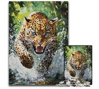Puzzles pour Adultes 1000 pièces Guépard Courant Puzzles en Carton pour Les Anniversaires, Les Vacances et la décoration intérieure 26x38cm