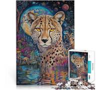 Puzzles pour Adultes 1000 pièces Guépard Peint en Couleur Convient aux Personnes âgées de 14 Ans et Plus Chaque pièce est Unique - Jeu Amusant et Stimulant pour Toute la Famille Idées Cadeaux。