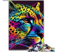Puzzles pour Adultes 1000 pièces Guépard Pop Art Animal Jigsaw Jeu interactif Familial, idéal pour Les Adolescents, Cadeau Casse-tête (Taille : 50x75cm)