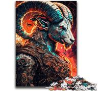 Puzzles pour Adultes 1000 pièces Guerrier Chèvre, défi d'intelligence cérébrale, Jouets addictifs, Cadeau Amusant pour Les 14 Ans et Plus, 50x75cm