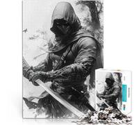 Puzzles pour Adultes 1000 pièces Guerrier de l'ombre avec Katana Jouet éducatif intellectuel décompressant Cadeau Amusant 38x26cm