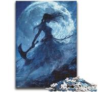 Puzzles pour Adultes 1000 pièces Guerrier Difficile sous la Lune, Anti-Stress, défi Difficile, à Offrir en Cadeau à Toute la Famille, 26x38cm