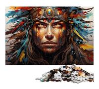 Puzzles pour Adultes 1000 pièces Guerrier Indien Puzzle découpé avec précision Bon Cadeau 1000 pièces (75 x 50 cm)