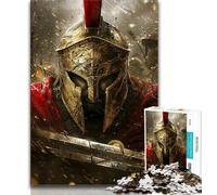 Puzzles pour Adultes 1000 pièces Guerrier Spartiate Peinture Puzzles pour Adolescents Jeu Stimulant Cadeaux pour est idéal comme Cadeau pour Toute la Famille 26x38cm