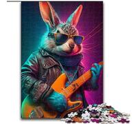 Puzzles pour Adultes 1000 pièces Guitare Lapin Puzzle Activité à Domicile pour Les Vacances, Les Anniversaires et Les soirées de Jeux en Famille (Taille : 50x75cm)