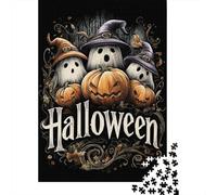 Puzzles pour Adultes 1000 Pièces Halloween Ghosts and Pumpkins Puzzles pour Adultes Jeu Manuel Défi Difficile Aidez Votre Cerveau À Faire Travailler 70x50cm/1000pcs