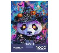 Puzzles pour Adultes 1000 Pièces Halloween Panda Magic-1 Puzzle pour Adultes, Jeu De Réflexion, Cadeaux pour Femmes, Activités Amusantes À La Maison 38x26cm/1000pcs