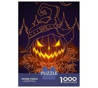 Puzzles pour Adultes 1000 Pièces Halloween Pumpkin Scarecrow Puzzle pour Adultes Jeux Amusants Vacances À La Maison Passer Le Temps Interaction Parent-Enfant 38x26cm/1000pcs
