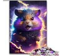 Puzzles pour Adultes 1000 pièces Hamster coloré en Bois, décoration Artistique DIY Parfaite ou Cadeau d'anniversaire 50x75cm, Loisirs créatifs en Famille, Parfait pour Les Anniversaires