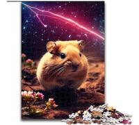 Puzzles pour Adultes 1000 pièces Hamster Mignon dans la Galaxie en Bois, décoration Parfaite pour la Maison ou Le Bureau, Cadeau de Noël idéal 50x75cm pour Un Jeu interactif en Famille