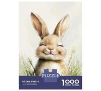 Puzzles pour Adultes 1000 Pièces Happy Bunny in Grass Puzzle pour Adultes, Jeu De Réflexion, Cadeaux pour Femmes, Activités Amusantes À La Maison 38x26cm/1000pcs