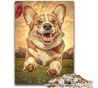 Puzzles pour Adultes 1000 pièces Happy Corgi Family Game, Anti-Stress, défi Difficile, Collection d'artistes, Beaux-Arts 50x75cm