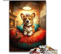 Puzzles pour Adultes 1000 pièces Happy Corgi pour la décoration intérieure, pour Noël et Le Nouvel an pour Les Adolescents (Taille 26x38cm)
