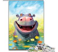 Puzzles pour Adultes 1000 pièces Happy Hippo Delight Puzzle pour la décoration intérieure, de Noël et du Nouvel an pour Les Adolescents (Taille : 26x38cm)