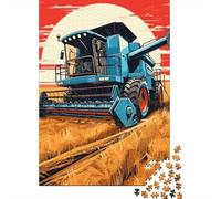 Puzzles pour Adultes 1000 Pièces Harvesting Machine Illustration Puzzles pour Adultes Jeu Manuel Défi Difficile Aidez Votre Cerveau À Faire Travailler 52x38cm/1000pcs