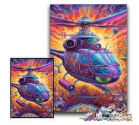 Puzzles pour Adultes 1000 pièces Hélicoptère coloré Puzzles impossibles pour Adultes 50x75cm Casse-tête éducatif, Décoration Artistique pour la Maison et Le Bureau, 14 Ans et Plus
