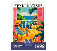 Puzzles pour Adultes 1000 Pièces Henri Matisse Inspired Balcony Scene Puzzles pour Adultes Activités Familiales Difficiles Et Stimulants, Idéal comme Cadeau 38x26cm/1000pcs