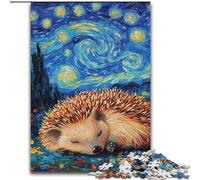 Puzzles pour Adultes 1000 pièces Hérisson Ciel Nocturne Puzzle pour Adolescents Jeux éducatifs familiaux Décoration de la Maison Cadeau (Taille : 26x38cm)