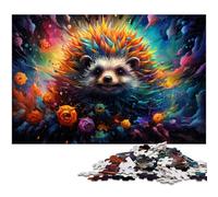 Puzzles pour Adultes 1000 pièces Hérisson coloré Art Puzzles pour Adultes Puzzle en Bois Superbes Cadeaux pour Noël 1000 pièces (75x50cm)