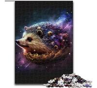 Puzzles pour Adultes 1000 pièces Hérisson coloré en Bois, activité Amusante à la Maison 50x75cm Activité Amusante en Famille, défi cérébral, Cadeau Parfait pour Adolescent