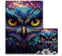 Puzzles pour Adultes 1000 pièces Hibou coloré Puzzles impossibles pour Adultes Idéal pour Le Plaisir en Famille, la détente et Les Cadeaux de Vacances 50x75cm / 19,68x29,52 Pouces