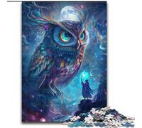 Puzzles pour Adultes 1000 pièces Hibou la Nuit, Jeu Familial Anti-Stress, défi Difficile, Une œuvre d'art pour Les 14 Ans et Plus (Taille 50x75cm)