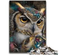 Puzzles pour Adultes 1000 pièces Hibou mystérieux Défi d'intelligence cérébrale Jouets addictifs Cadeau d'anniversaire, Cadeaux, Art Mural 50x75cm